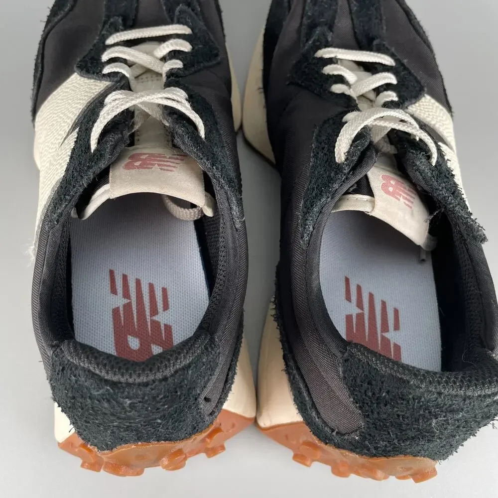 New Balance 327 Women’s 9 Black White Gum Suede Low Top Lace-Up Sneakers Casual